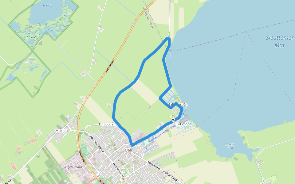 De Luts walking route map in Balk