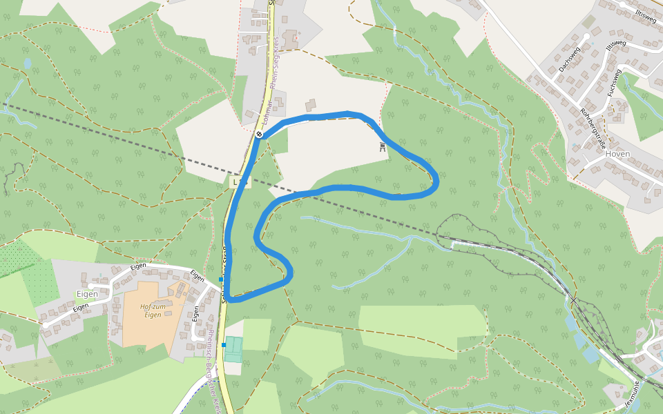 [<5a] Wanderweg 5a des KEV [Lohmar] walking route map in Rösrath