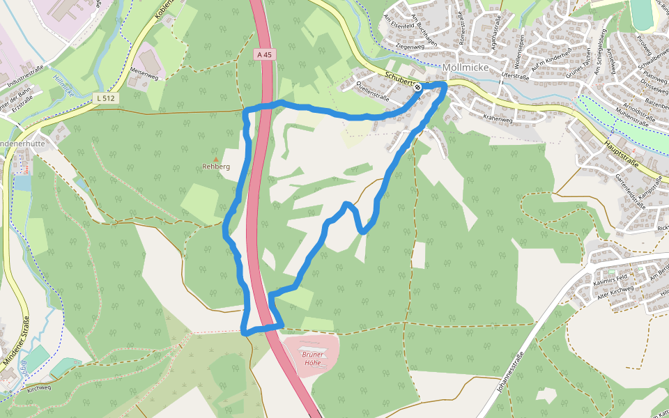 Rehberg walking route map in Wenden
