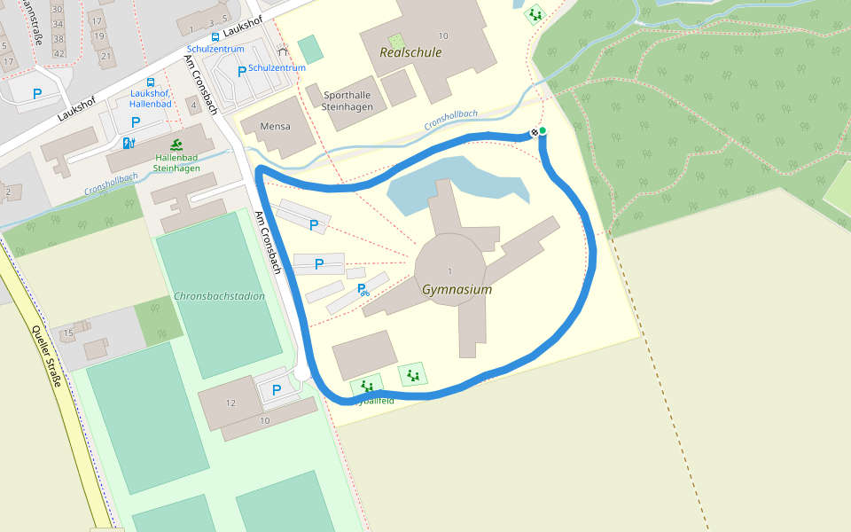 Chronsbachstadion walking route map in Steinhagen
