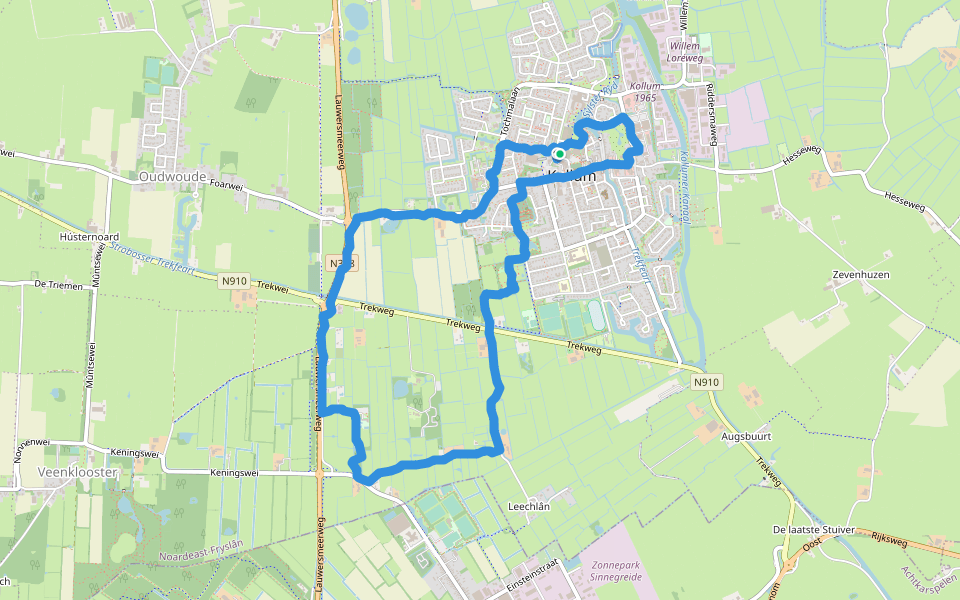 Van Limburg Stirumweg walking route map in Kollum