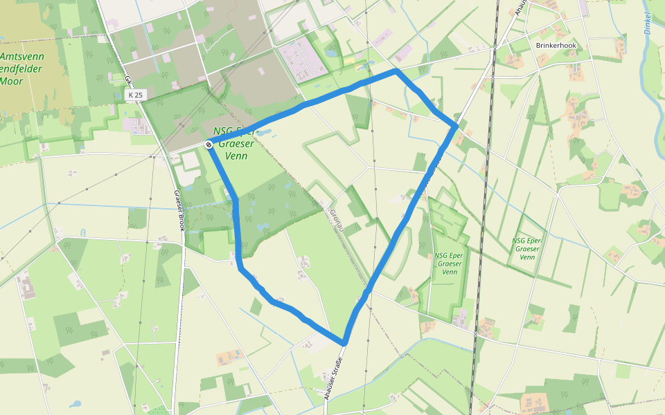 NSG Eper-Graeser Venn walking route map in Ahaus