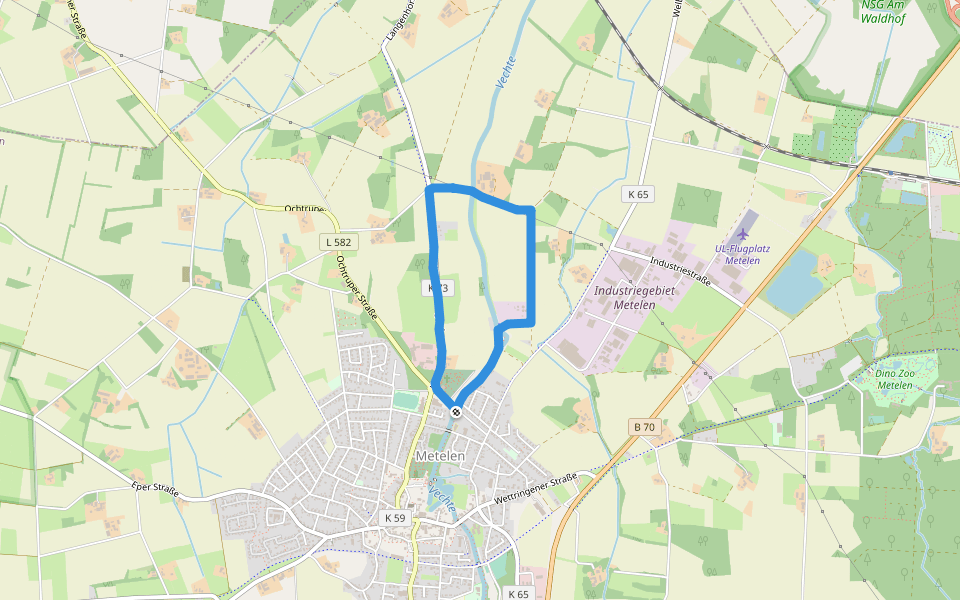 Lohoffs Esch walking route map in Metelen