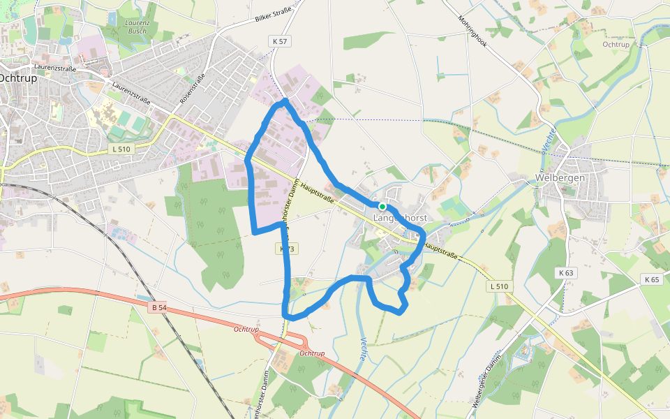 Schulteich walking route map in Ochtrup