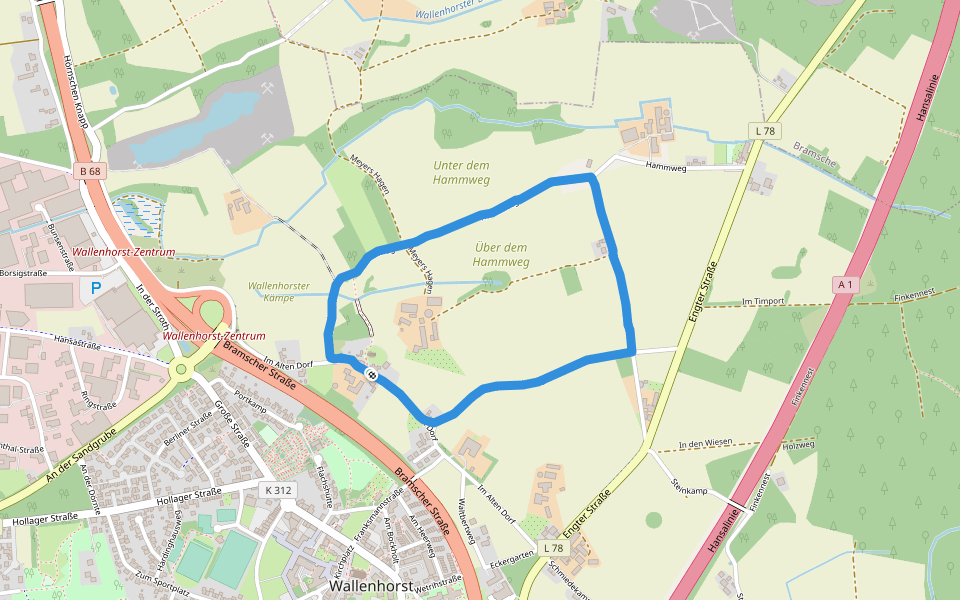 Meyers Hagen walking route map in Wallenhorst