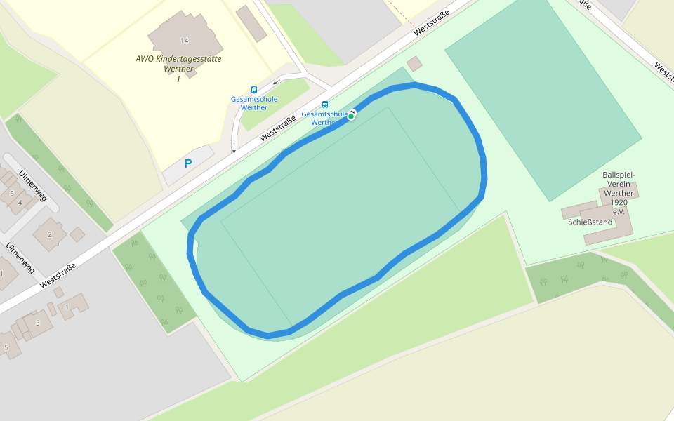 Sportplatz Meyefeld walking route map in Werther (Westfalen)