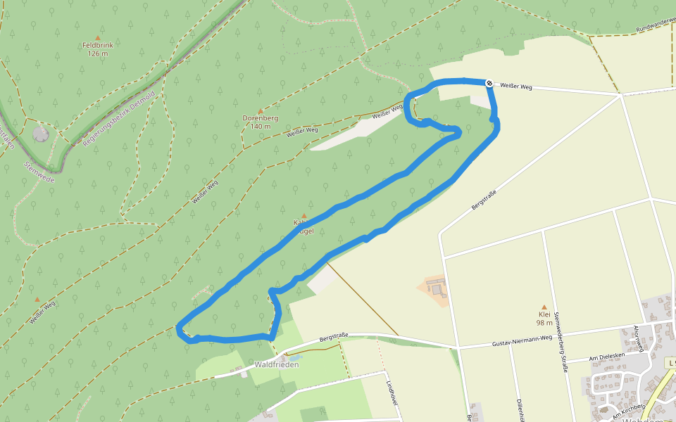 Weißer Weg walking route map in Stemwede