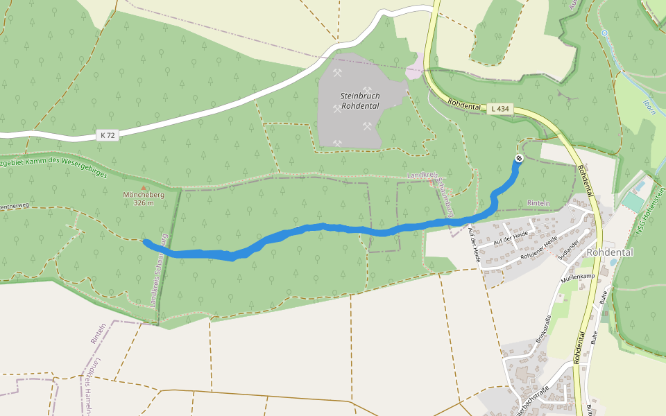 Kammweg walking route map in Hessisch Oldendorf