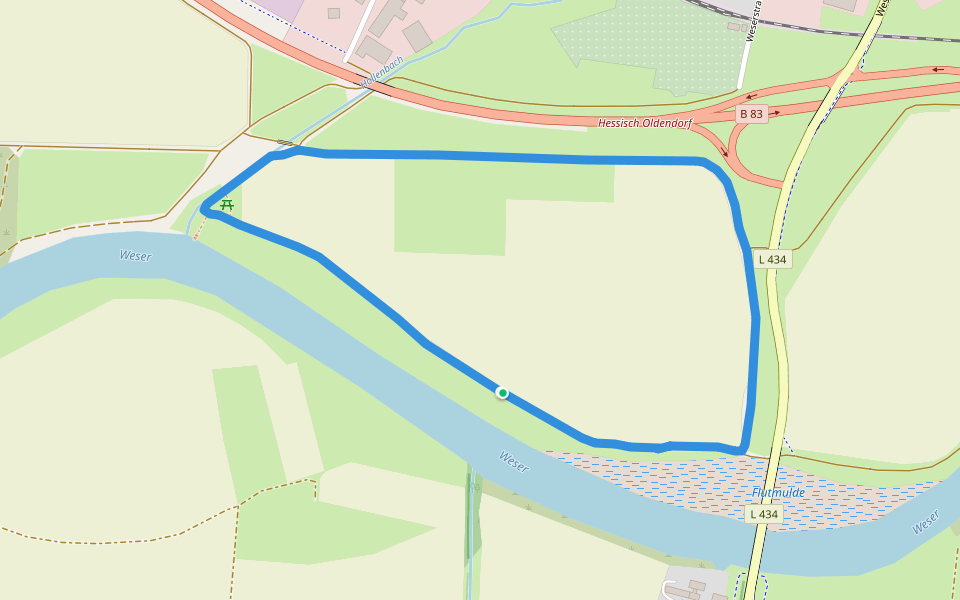Flutmulde walking route map in Hessisch Oldendorf
