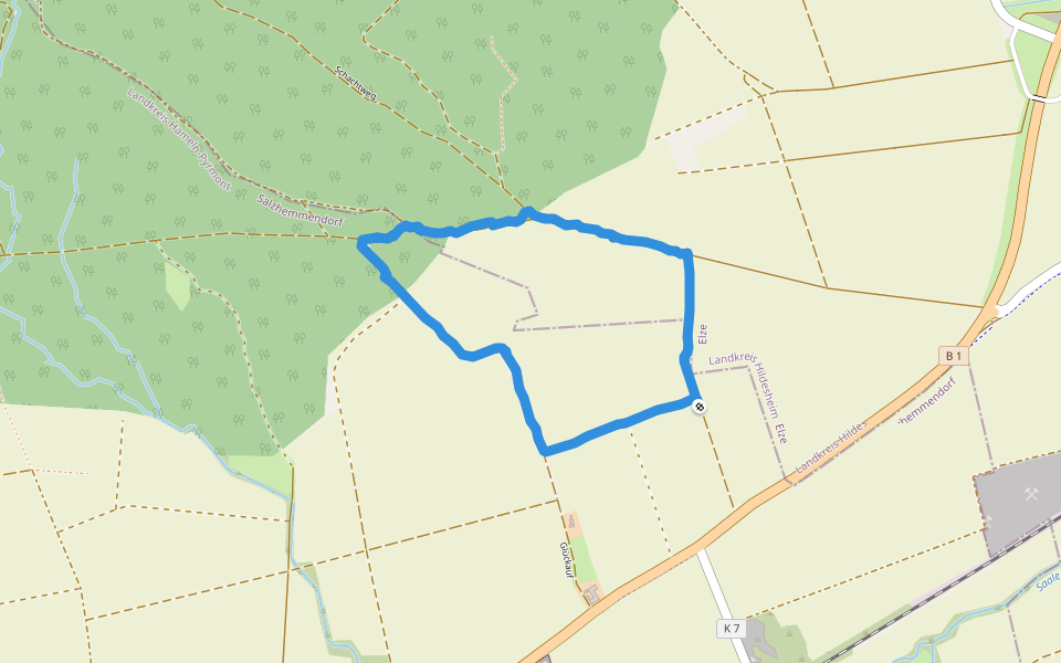Schachtweg walking route map in Salzhemmendorf