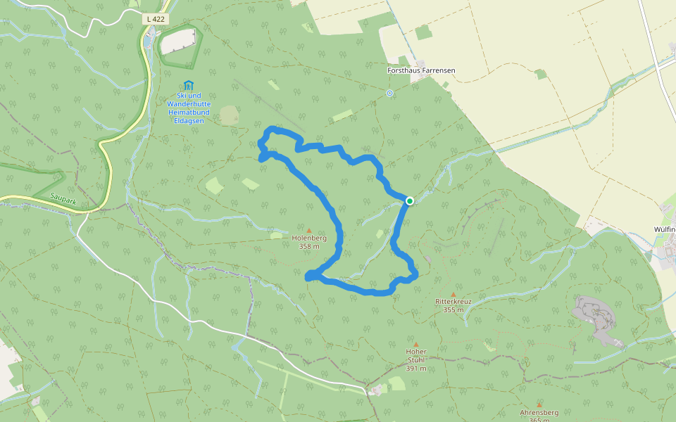 Kämpenstraße walking route map in Springe