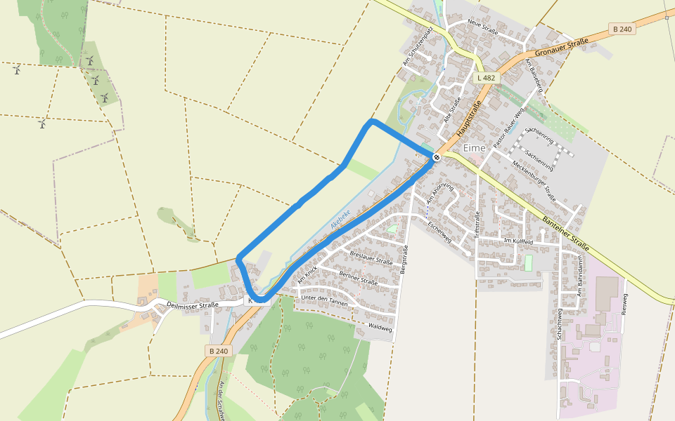 KKS Eime-Dunsen Bogensport walking route map in Eime