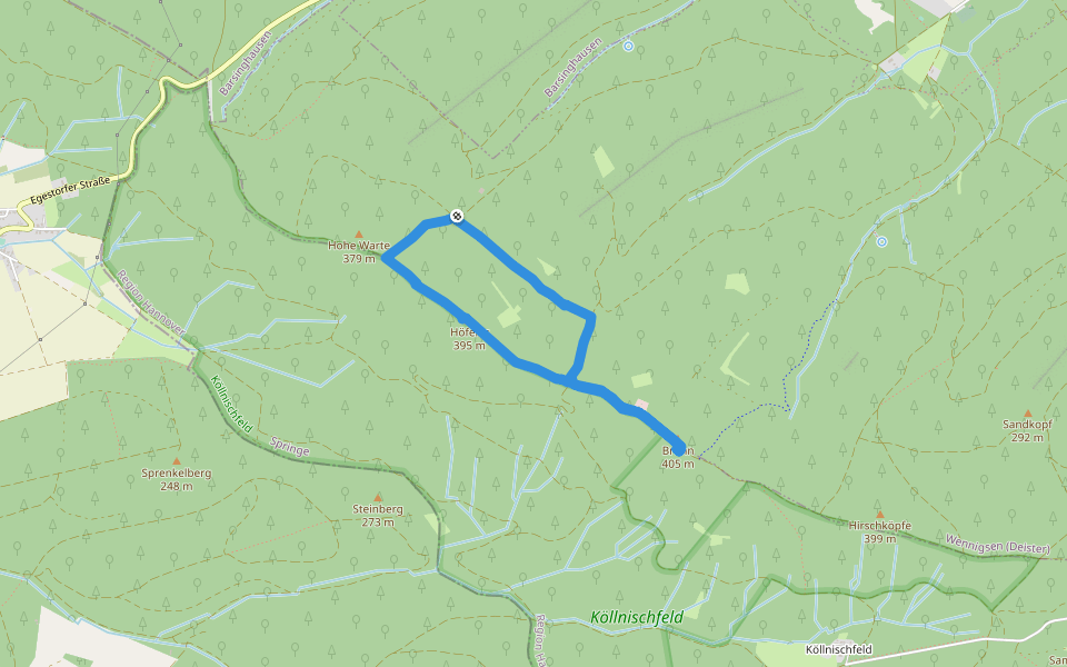 Bröhnweg walking route map in Wennigsen (Deister)