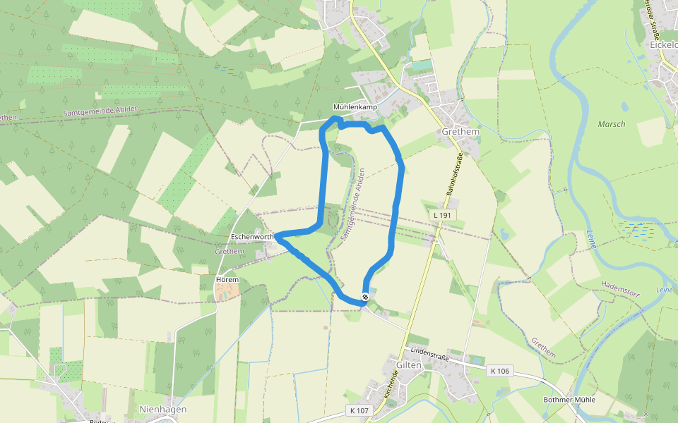 Schotenheide walking route map in Gilten