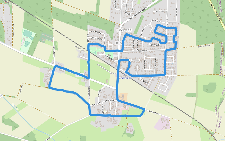 Viehbruch walking route map in Lindwedel
