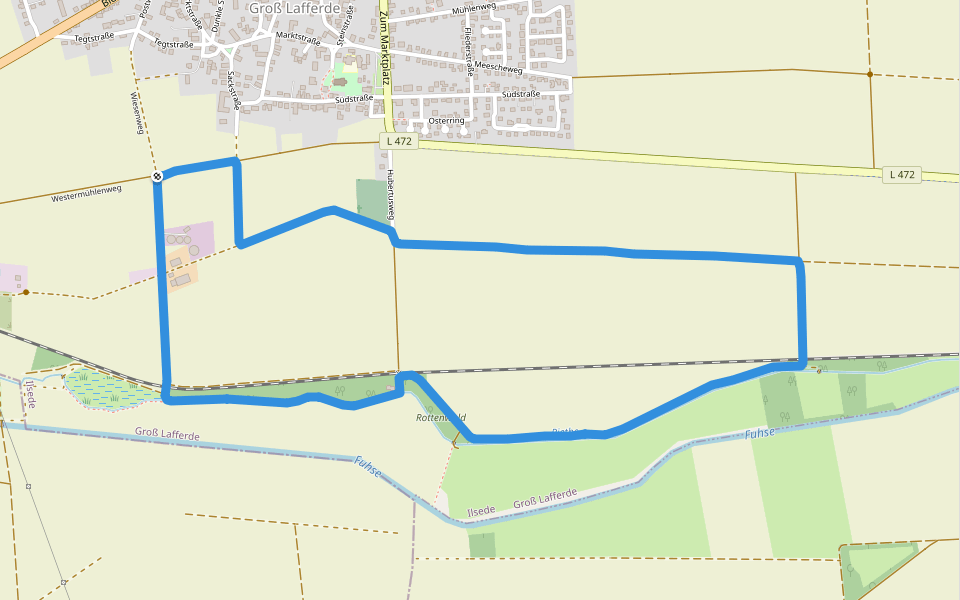 Rottenwald walking route map in Ilsede