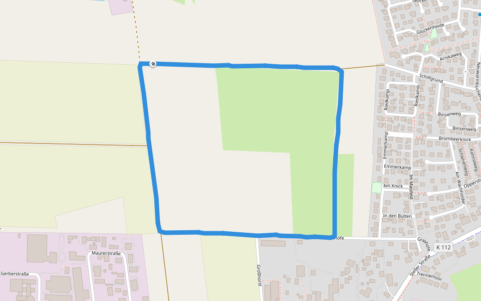 Osterfeuerplatz walking route map in Isernhagen