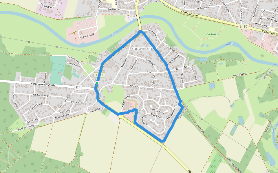 Campingplatz Winsen walking route map in Winsen (Aller)