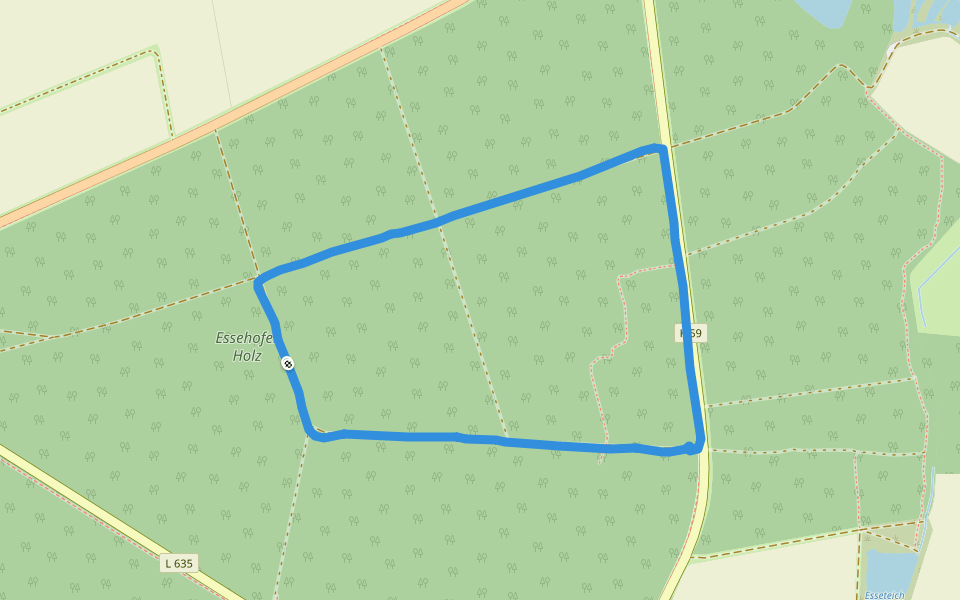 Essehofer Holz walking route map in Lehre
