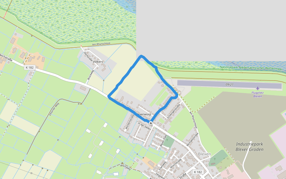 Nationalpark Niedersächsisches Wattenmeer walking route map in Nordenham