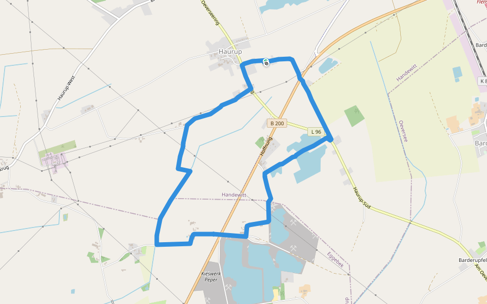 Haurup Süd  walking route map in Handewitt