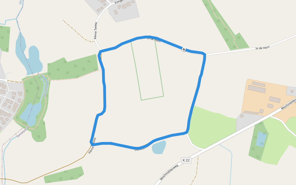 Kleine Twiete walking route map in Tornesch