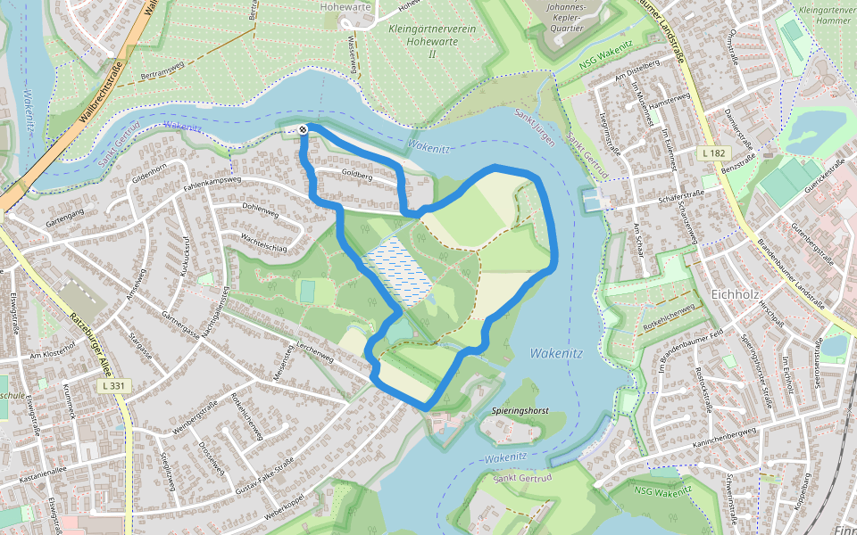 NSG Wakenitz walking route map in Rietberg