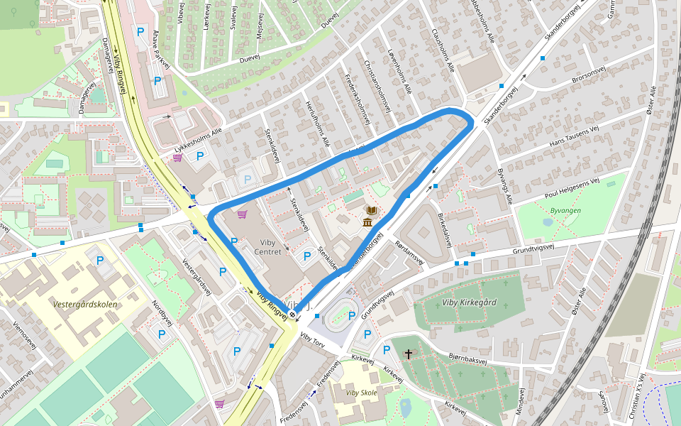 Zleep Hotel walking route map in Viby