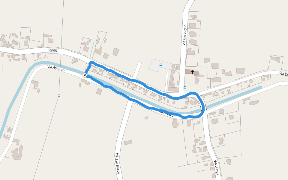 Saguedo walking route map in Saguedo