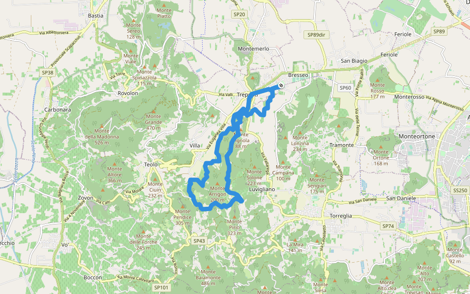 Via Pirio walking route map in Treponti