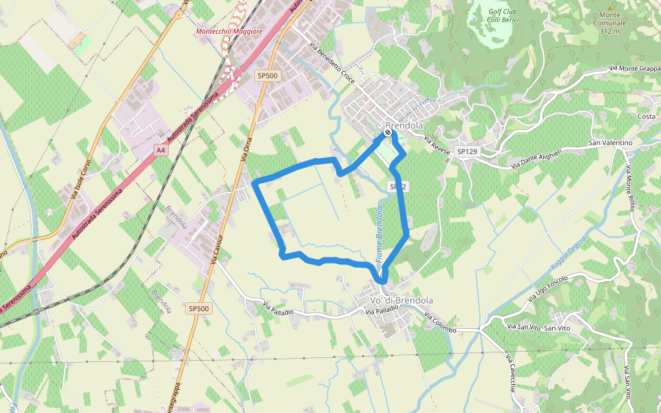 Ramo Risarola walking route map in Brendola