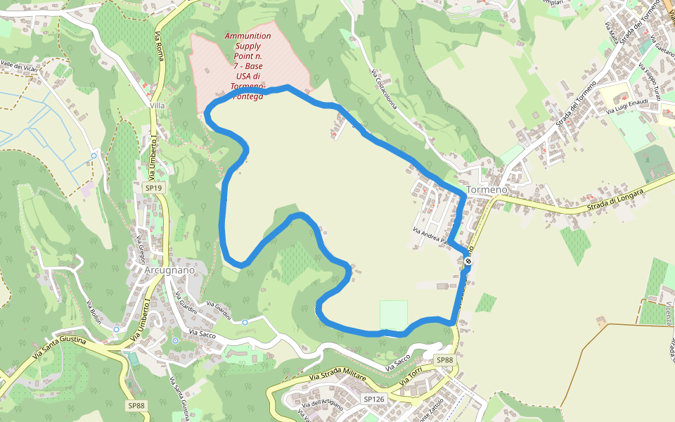 Villa Michelangelo walking route map in Tormeno