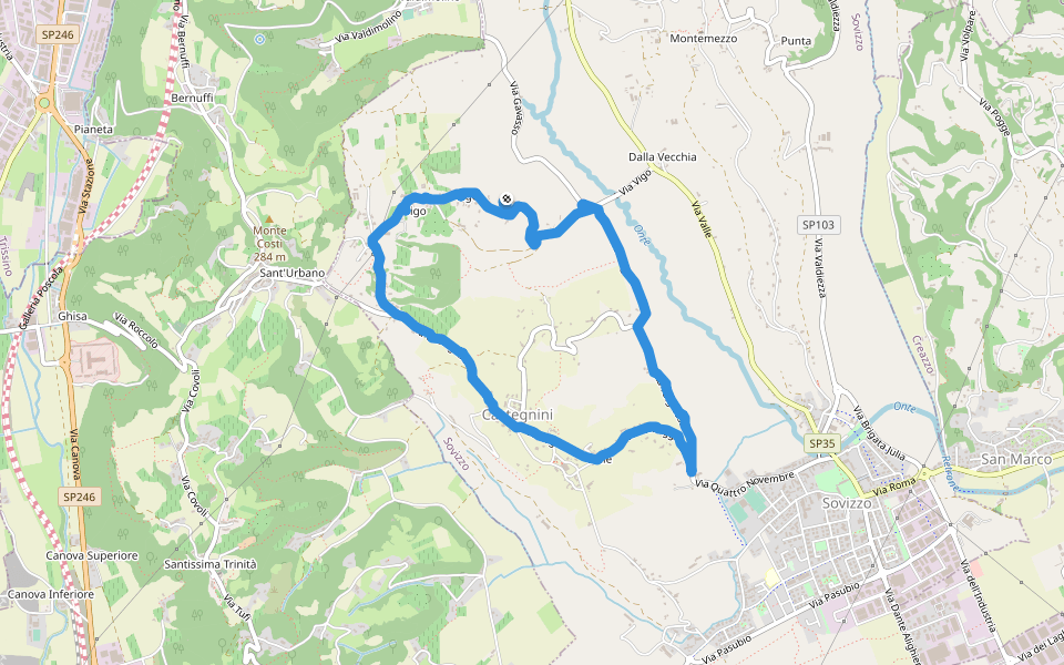 11-Carbonara, Vigo e S. Urbano walking route map in Vigo