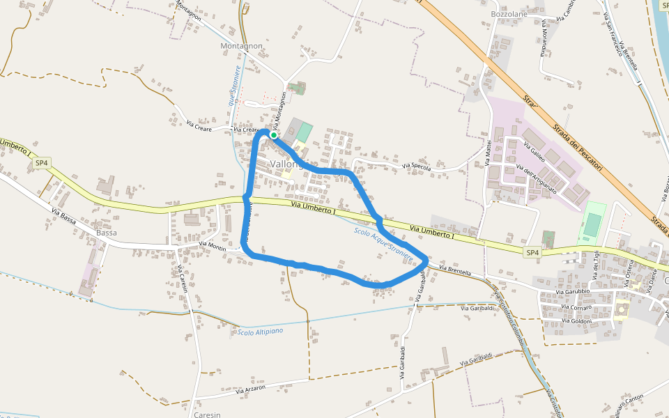 Via Garibaldi walking route map in Vallonga