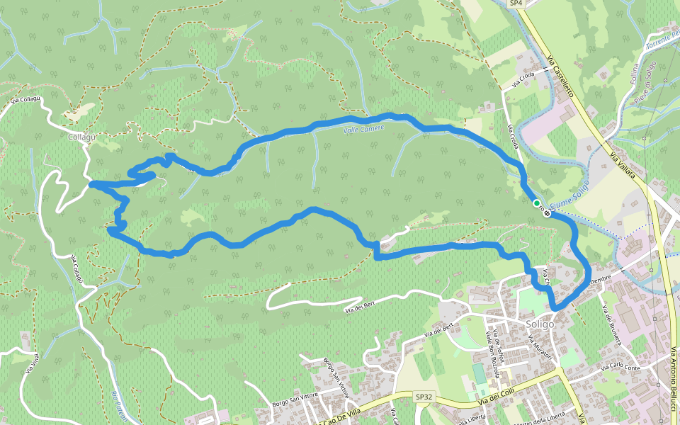 Collagù- San Gallo walking route map in Soligo