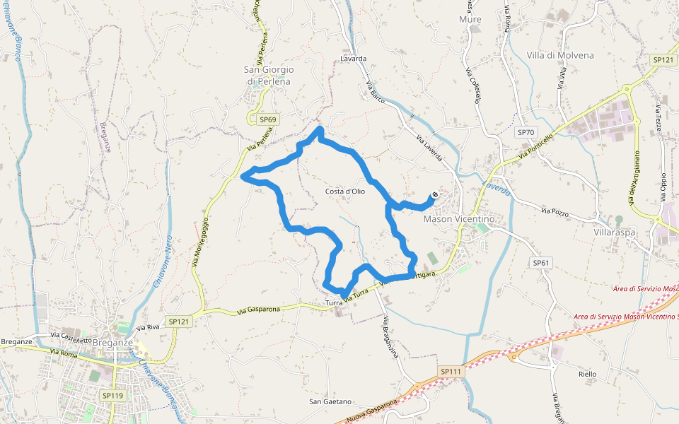 Sentiero dei Lanari walking route map in Colceresa