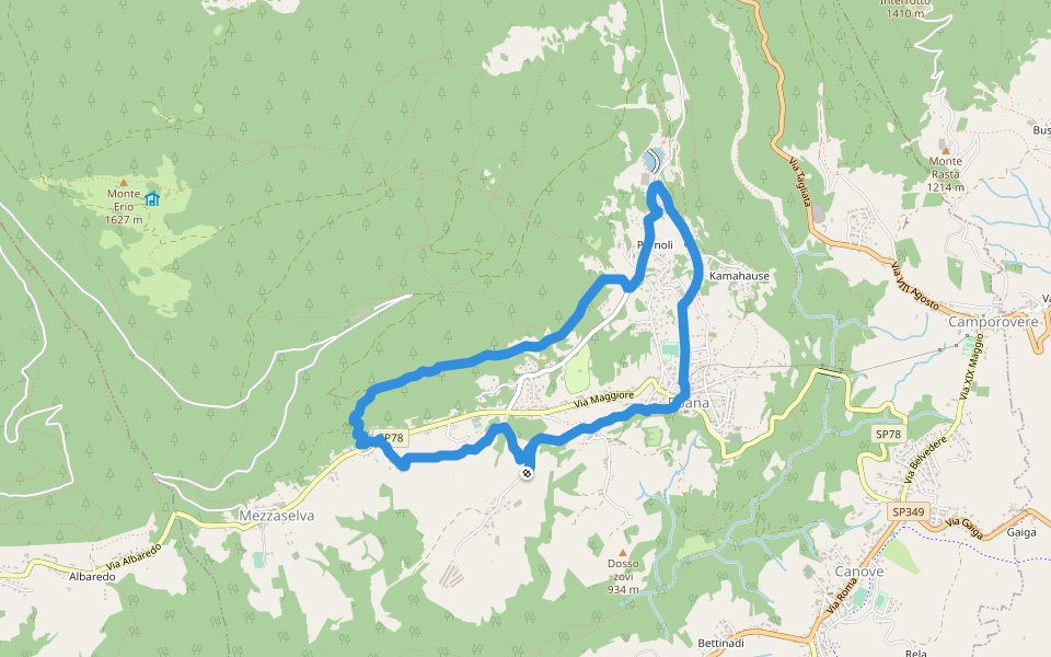 sentiero SelvArt walking route map in Rebeschini