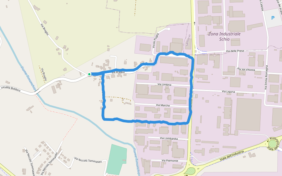 Via Braglio walking route map in Braglio