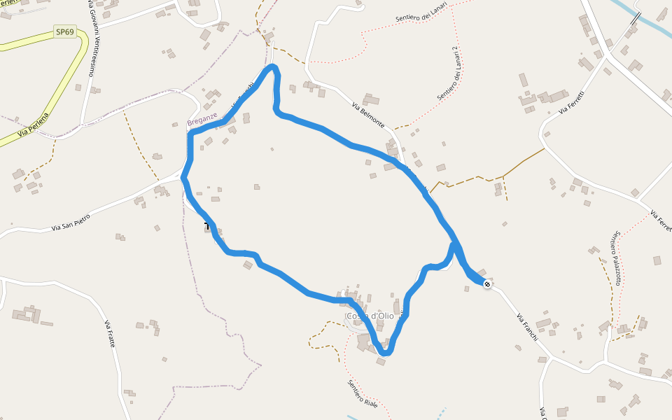 Sentiero Sonco Gobbi walking route map in Colceresa