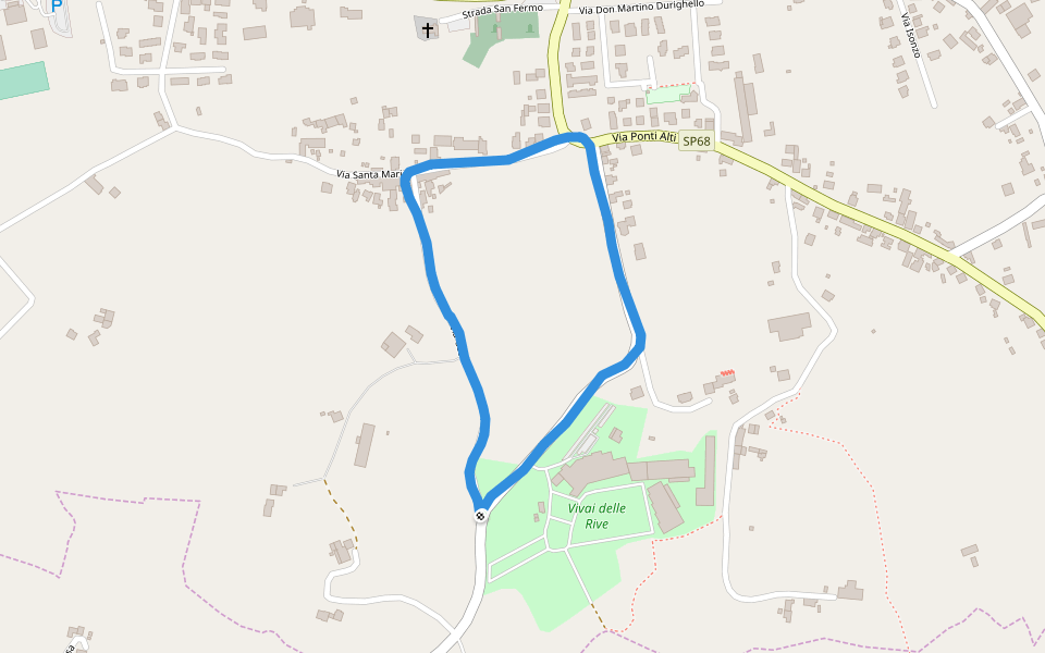 Vivai delle Rive walking route map in Zugliano