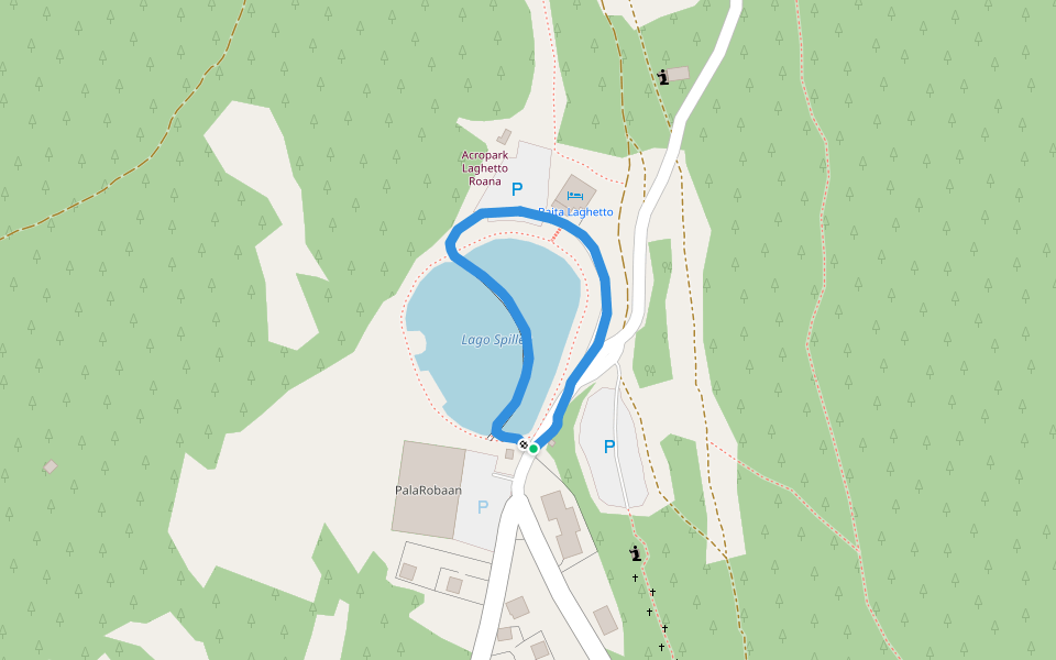 Lago Spillek walking route map in Roana