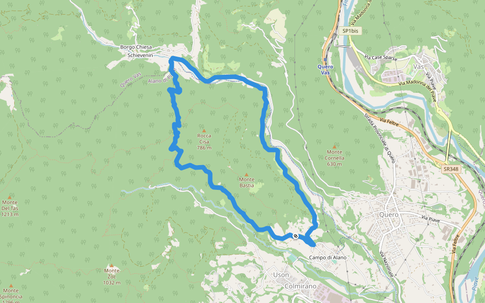 Via per Campo walking route map in Campo