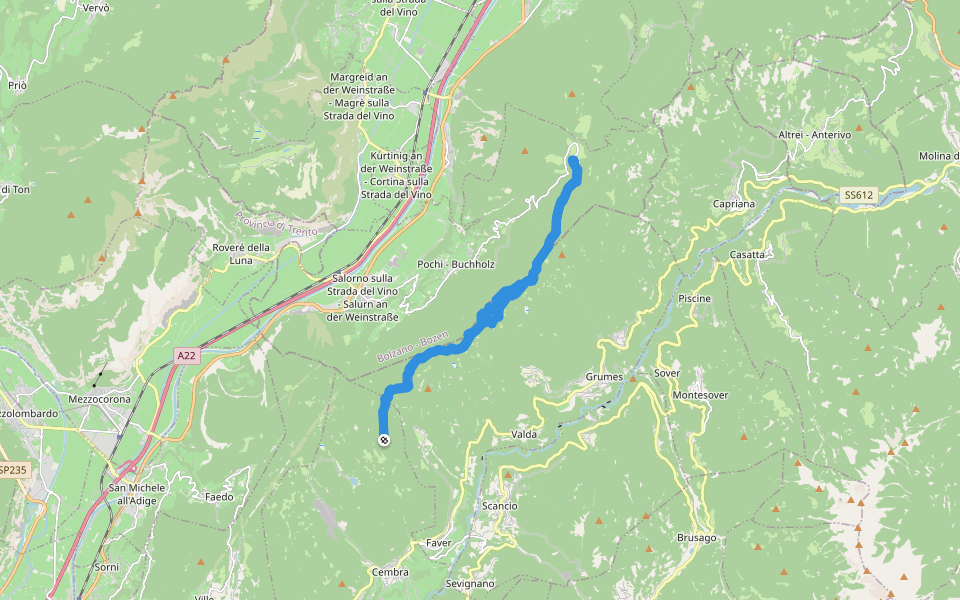 Selve Alte walking route map in Faver