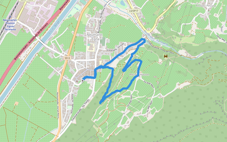 Neumarkt - Laag - Gfrill walking route map in Egna