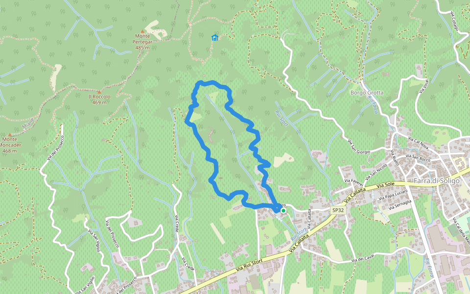 Rui Stort walking route map in Farra di Soligo