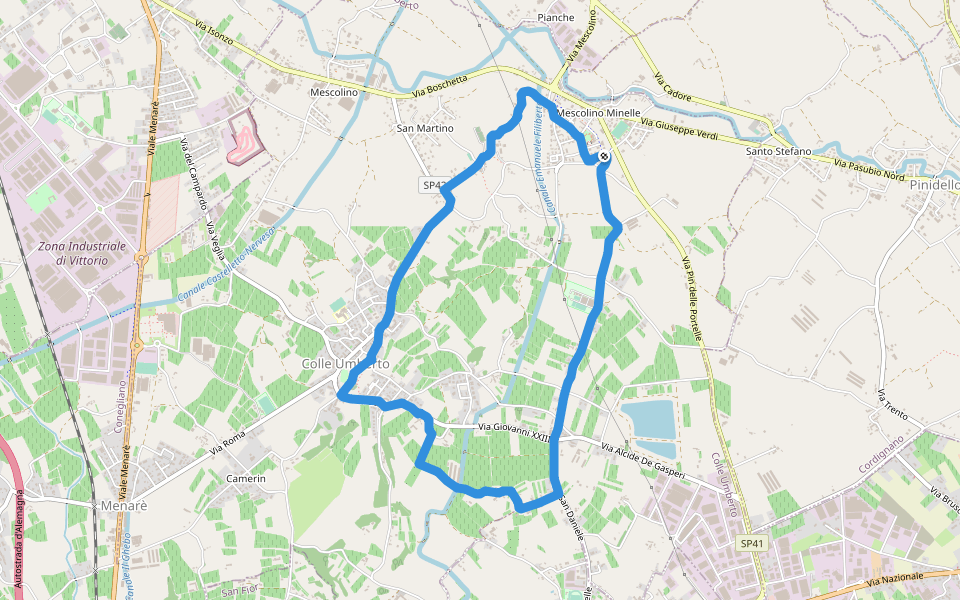 Articolo V Horse Academy walking route map in Mescolino-minelle