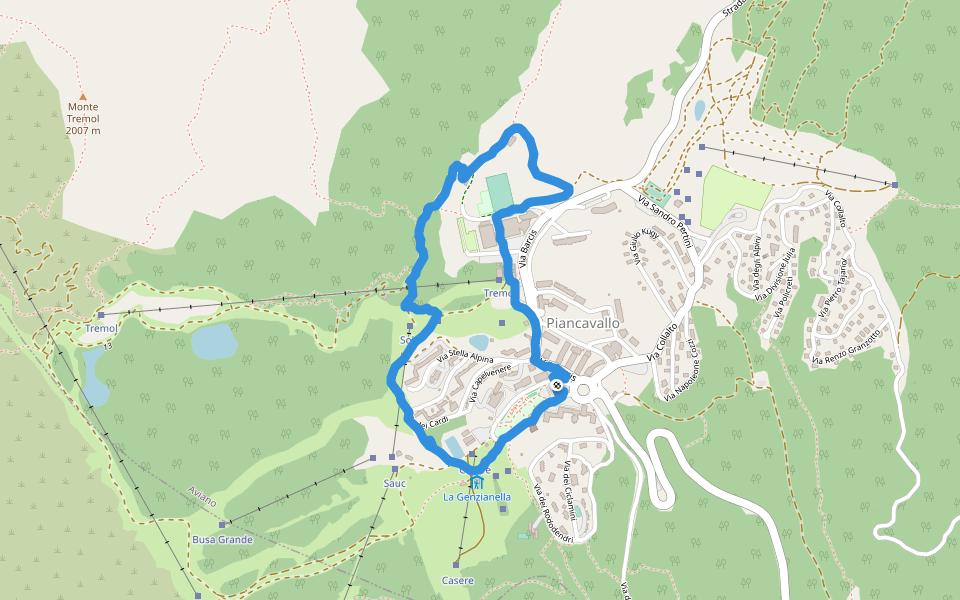 Promotur walking route map in Busa di Villotta