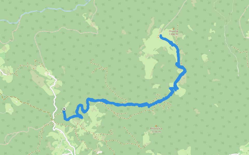 Otavnik walking route map in Jesenica
