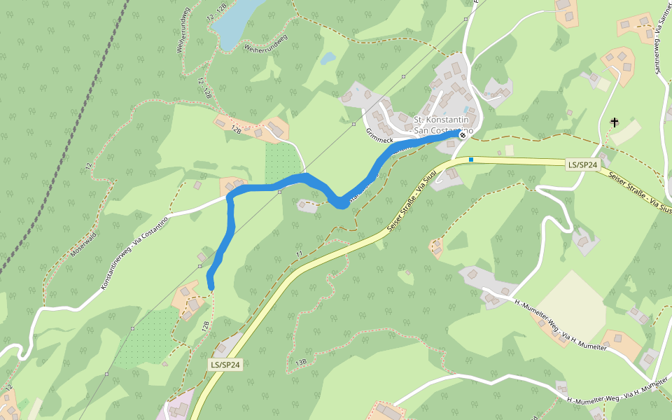 Konstantinerweg - Via Costantino walking route map in San Costantino