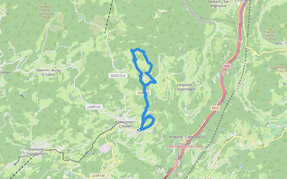 Fennpromenade walking route map in Collalbo